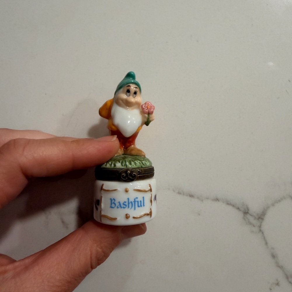 Bashful Gnome Trinket Box - Green Hat, White Beard